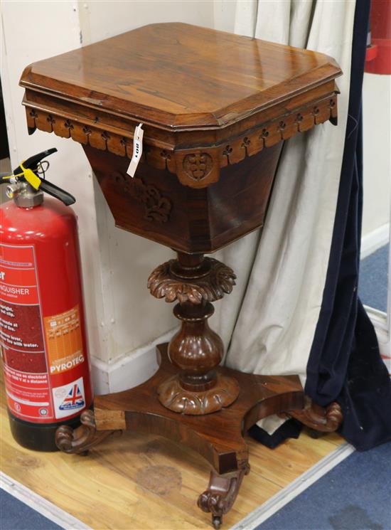 A Victorian rosewood work table W.44cm